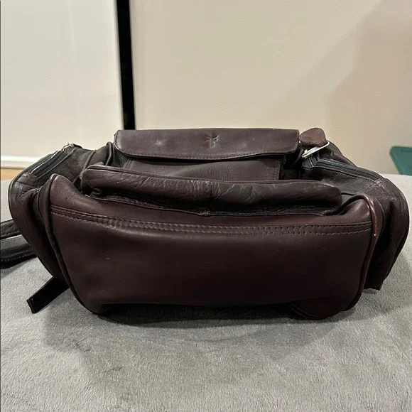Frye Chocolate Leather Backpack display picture 3